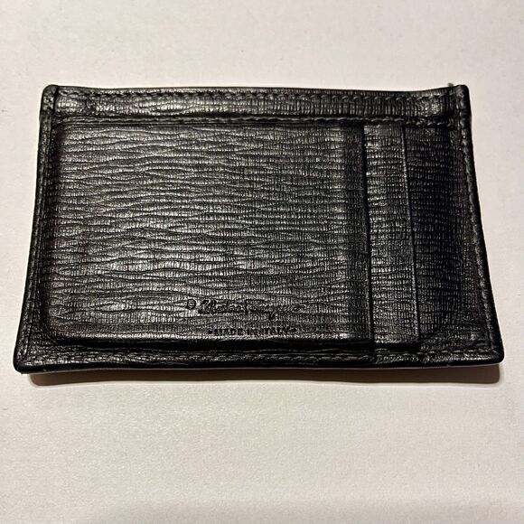 Salvatore Ferragamo Men’s Credit Card Holder Nameplate Calfskin Hammered Finish - Picture 5 of 10